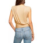 Ramy Brook NWT  Adley Gold Twist-Front Blouse Size 6 Metallic V-Neck $299 Photo 1