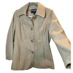 London Fog Women's Beige Wool Blend Peacoat Size M Mid-Length Winter Photo 3