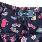 90s Vintage Twyla & Blue Black Maxi skirt All over sandal and purse print Med Photo 2