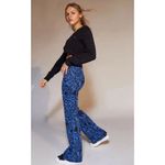 Urban Outfitters  Bryn Pull On Flare Pants Blue And Black Swirl Print size XS Photo 10