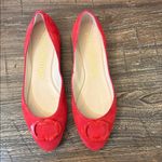 Stuart Weitzman  Adeliza Tonal Red Suede Ballet Flats 8 EUC Coquette Cherry Red Photo 1