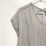 Velvet Heart New! Gray Chambray Knee Length V-Neck Dress Photo 4