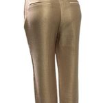 ZARA  Rose Gold Textured Satin Shine High Rise Pants Zip Side Faux Pockets Small Photo 4