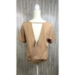 Buckle NWT  Women's Taupe‎ Short Sleeve Crew Neck Open-Back Top Size Small Casual Photo 4