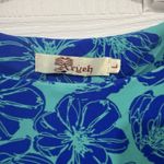 Aryeh  Blue Tropical Floral Fit And‎ Flare Summer Dress Large Photo 2