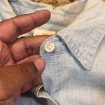 Disney Store Pooh Tigger Piglet Embroidered Chambray Shirt Long Sleeve XL Women Blue Photo 6