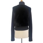 Guess  Jean’s GLAMOUR Black Faux Fur Sweater Knit Zip Up Jacket Size M Photo 6