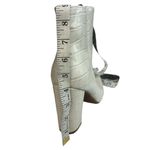 Bamboo  White Croc Block 4 Inch Heel Ankle Boots Zip Side Gogo Bootie Womens 11 Photo 7