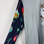 Disney 100 Soft Christmas Pajama Top Raglan Shirt Mickey Mouse Olaf Size XL EUC Photo 3