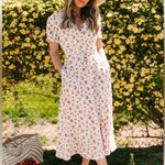 Ivy City Co Lucy Dress in Strawberry Fields Size 4x Plus Size White Red Midi Photo 10