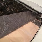 EXPRESS  BLACK LACE INSET HIGH WAISTED FULL MIDI SKIRT sz 6. Pink underlay. Photo 4