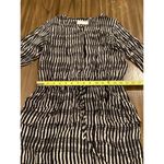 ALC Frank ALC Simona Silk Mini Dress Long Sleeve Front Tie Stripes Black White Small Photo 3