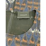 Longchamp Woven Lined Shift Dress Blue Navy Orange Size 42 FR 10 US Photo 2