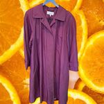Maggie Barnes Purple Button Up Trench Coat with Belt and Zip‎ in Lining Size 18W Photo 1