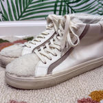 Madewell  Cream Sidewalk High-Top Sneakers in Leather: Sherpa Edition - Size - 8 Photo 0
