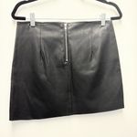 Olivaceous  Faux Leather Mini Skirt, Black | Size Medium Photo 3