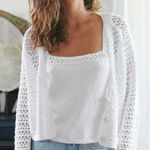 White + Warren White Crop Crochet Knit Sleeveless Top Sz. L Size L Photo 0