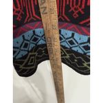 Icelandic Design Cardigan Sweater Full Zip Wool Colorful Art Women's XL Black Photo 8