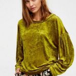 We The Free  Green Velvet Balloon Sleeve Top sz S Photo 0