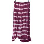 KORI America Tie Dyed Rayon Maxi Skirt Slits Pull On Size Large Purple Photo 2