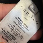 SANDRO PARIS OLIVE GREEN WOOL COAT WITH FUR TRIM HOOD SIZE 36 Photo 6