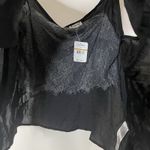 Free People NEW! Intimately Black v neck tank camisole with lace bandeau SMALL Photo 3