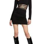 I am gia I.AM.GIA Katia Black Strappy Cut Out Long Sleeve Mini Dress L Photo 1