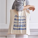 Brooklinen tote bag in Oatmeal & Navy Blue NWOT! Tan Photo 6