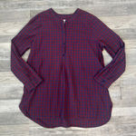 Old Navy  Purple Blue Plaid Lightweight Tunic Long Sleeve S39 Photo 0