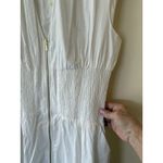 Anthropologie  The Tommie Cap-Sleeve Smocked Front-Zip Shirt Dress White Medium Photo 4
