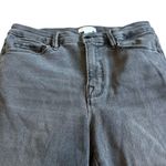 Good American  Straight Leg Jeans Grey Chewed Hem Stretch Cotton Size 6 Women's Photo 2