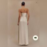 Meshki NWT Satin Maxi Dress With Ruched Petals Photo 1