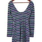 ZARA women’s size M Wavy Pattern Long Sleeve metallic mini Dress NWOT Photo 0