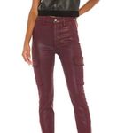7 For All Mankind New  Coated Cargo Ankle Zip Skinny Pants Merlot Photo 3