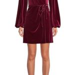 Gianni Bini NWT Leighton Merlot Red Velvet Wrap Mini Dress Photo 0