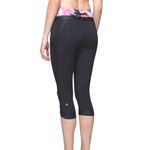 Lululemon Chase Me Crop II Black / Secret Garden Luxtreme & Mesh & Faux Leather Photo 1
