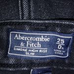 Abercrombie & Fitch ABERCROMBIE 0 25 Distressed Simone High Rise DSlim Black Jean Shorts Photo 4