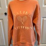 Bailey Rose Medium Embroidered “Malibu Athletics” Peach Crewneck Pullover NWOT Orange Photo 3