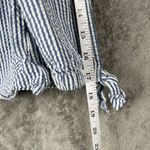 Vineyard Vines  Women’s 4 Blue White Off Shoulder Seersucker Stripe Peasant Top Photo 5