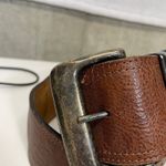 Vintage Comme Des‎ Faus Brown Leather Belt Photo 9