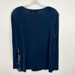 Chico's Travelers Womens 1 Navy Embroidered Cardigan Top Boho Artsy Festival Photo 5