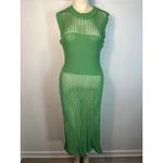 Free People  Crew Crochet Poncho In Island Green. One Size Photo 1