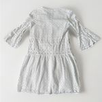 Tyler‎ Boe M White Dress Eyelet Crew Neck V Neck 3/4 Bell Sleeve Cottage Core XS Photo 3