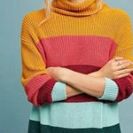 Anthropologie Farm Rio for  Boldly Striped Turtleneck Sweater Dress. Size M Photo 0