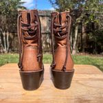 Frye  Carmen Short Back Lace Brown Leather Ankle Boots Size 6.5 Photo 3