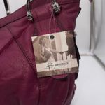 B Makowsky Leather Shoulder Bag Magenta Pink Pebble Grain Hobo Purse Purple Photo 6