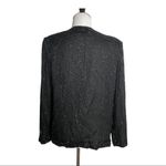 Laurence Kazar Laurence Kazer All Over Beaded Open Jacket Women Size M Black Silk Formal Party Photo 3
