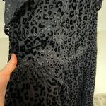 Loft Holiday Black Leopard Print Velvet Swing Dress Photo 8