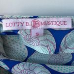 Lotty B. Mustique Blue Shell Print Halter Maxi Dress 100% Silk Small Resortwear Photo 4