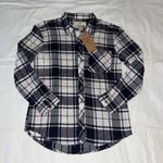 Thread and Supply Dark Blue And White Plaid Flannel Photo 0